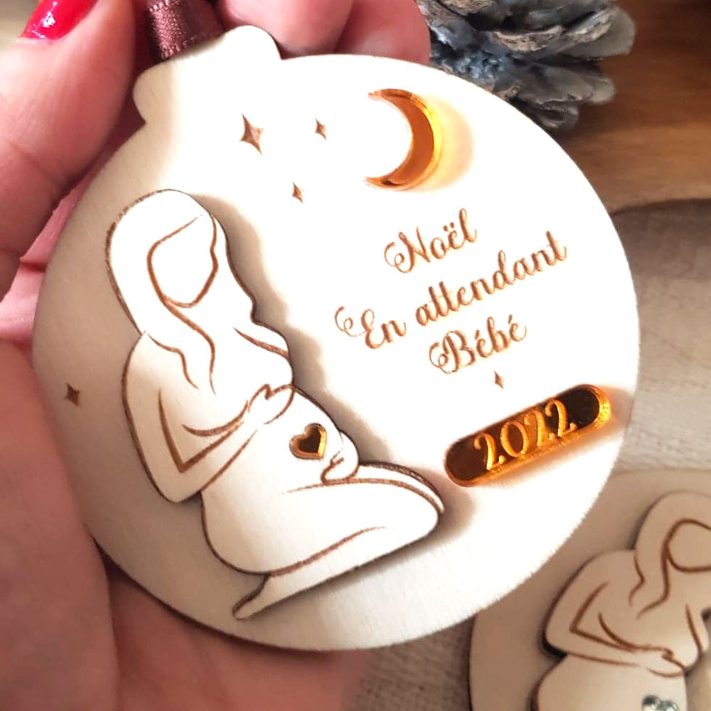 Boule de noël grossesse, souvenir de femme enceinte en attendant bébé